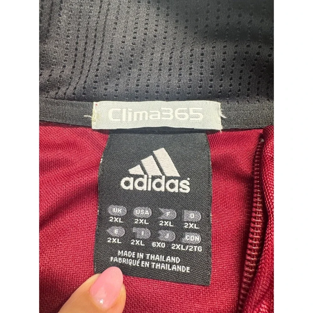 Adidas Track Jacket Mens 2XL Maroon Clima365 ClimaCool Full Zip Mesh‎ Activewear